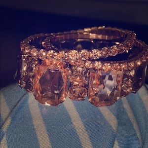 Rose gold/Champagne colored statement bracelets